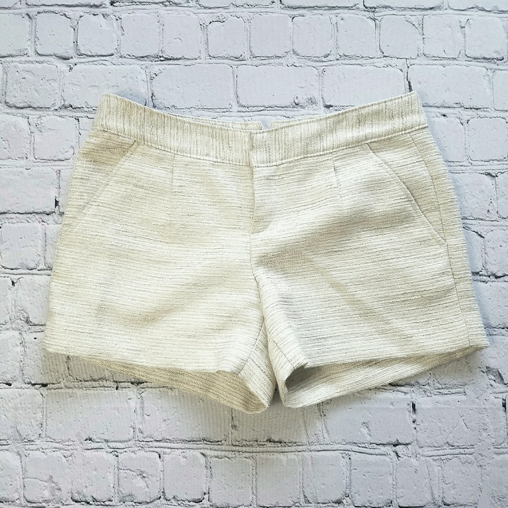 Banana Republic Cream Gold Shorts Sz 2